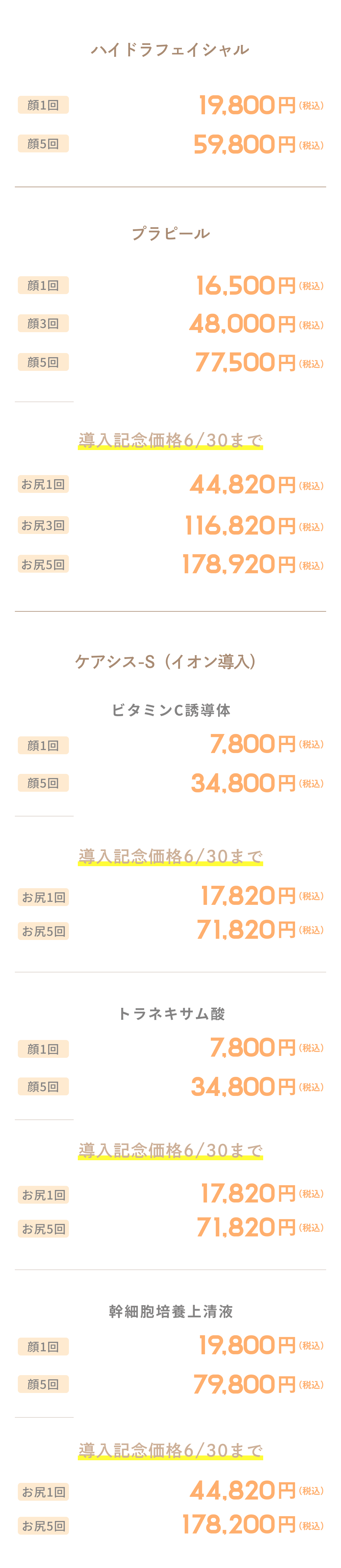 料金表