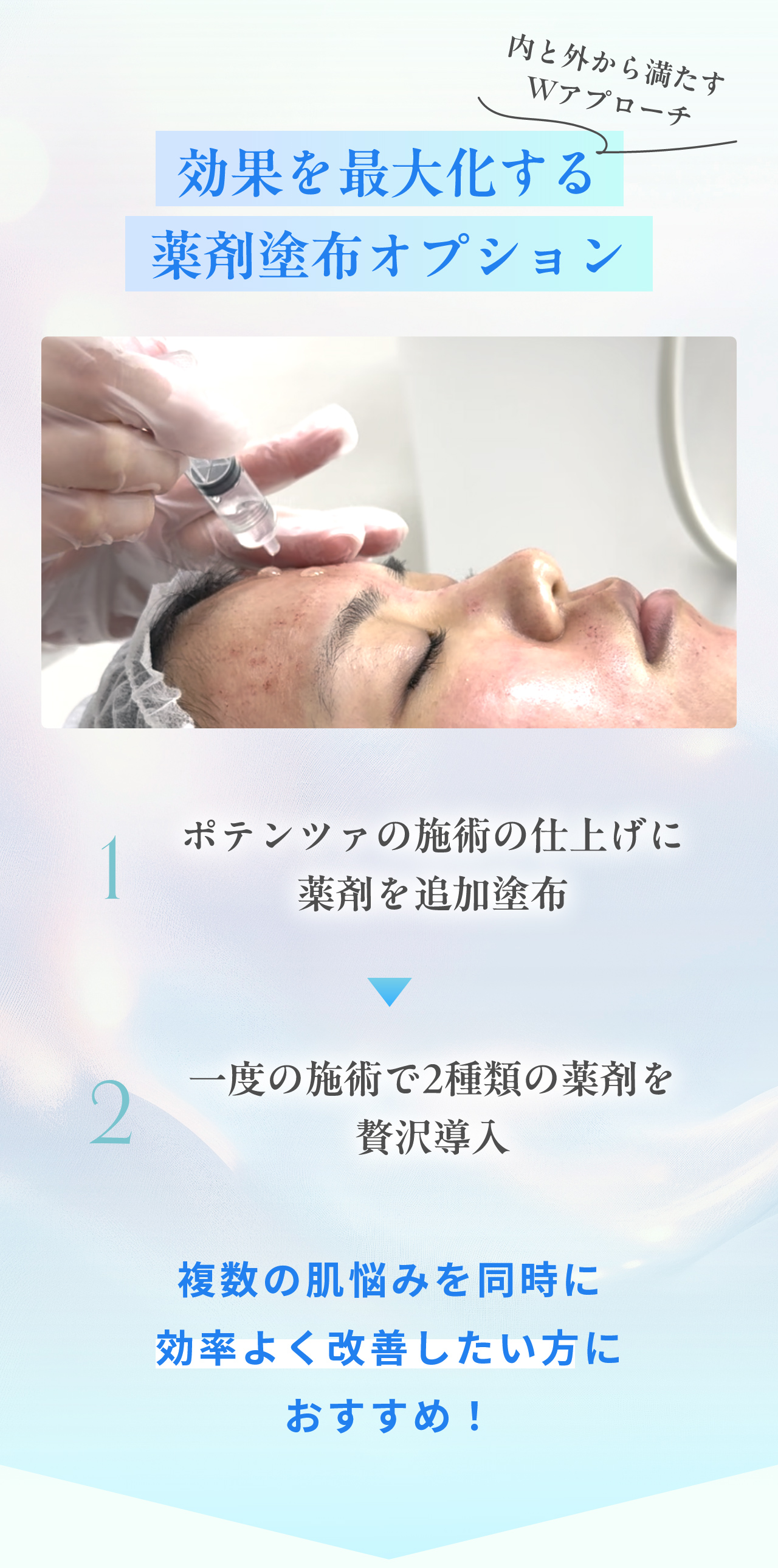 効果を最大化する薬剤塗布オプション